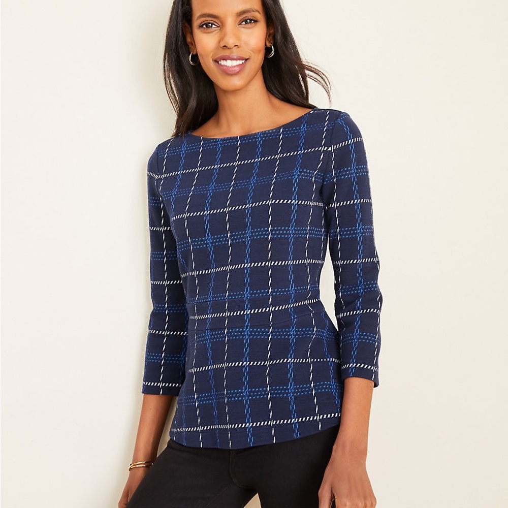 Ann Taylor Knit Top Navy SP